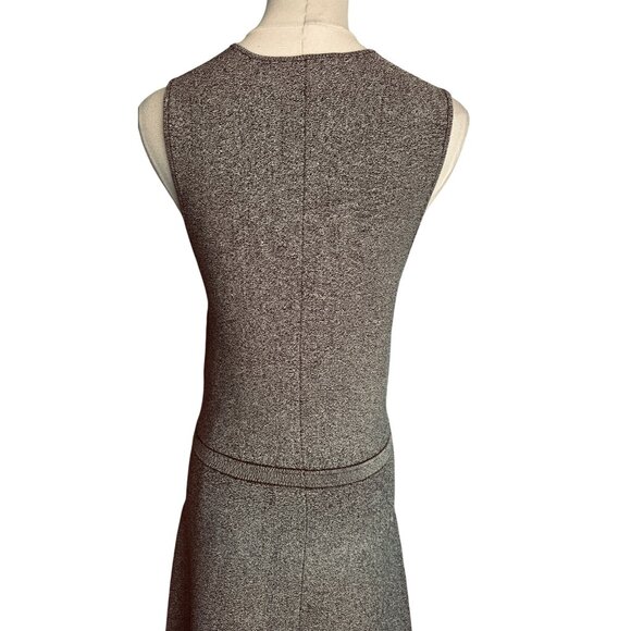 Theory Womens Medium Knit Sleeveless Gray & Black Fitted Dress - Picture 5 of 9